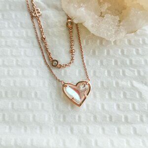 New Rose Gold Alicia Bonnie In Love Dichroic Glass Multi Strand Necklace
